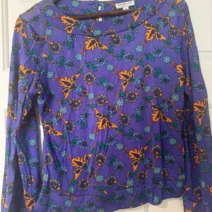 Nieves Lavi Purple Floral Blouse